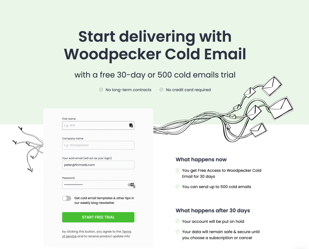 best cold email software by Woodpecker